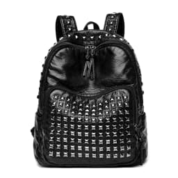 2025 New Super Cool Rivets Soft PU Fashion Backpacks Solid Zipper Large Capacity High Quality Designer Style Backpacks for Women