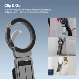 Ulanzi MA38 MagLock Phone Stand Magnetic Phone Mount Selfie for iPhone 17 16 15 14 with Hidden Hook for Slopes Walls for Travel
