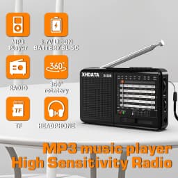 XHDATA D-368/D-328 Portable Stereo Radio FM AM SW MP3 Player with Bluetooth TF Card USB Rechargeable Battery for Elder Gift