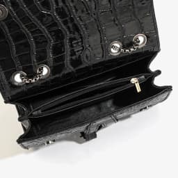 Fashion Ladies Croc Pattern Sequined Chain Crossbody Bag D‑Buckle Shoulder Messenger Handbag Women Evening Party Purse