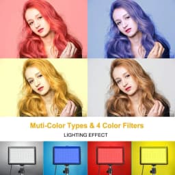 Led Video Light Camera Photography Lighting Kit With Tripod Stand 4 Color RGB Filters For Filming Streaming Studio Shooting