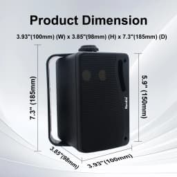 Herdio 3.5‘’ Outdoor Speakers Passive Wired Waterproof 200W 3 Way Premium Mountable Wall Mount Speakers With Superior Sound 2PCS