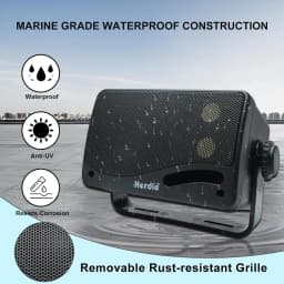Herdio 3.5‘’ Outdoor Speakers Passive Wired Waterproof 200W 3 Way Premium Mountable Wall Mount Speakers With Superior Sound 2PCS