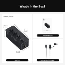 Fosi Audio SK01 Headphone Amplifier & Preamplifier 2 in 1 for Headphone Earphone, Power Amplifier, Active speakers
