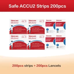 Sannuo Sinocare Safe ACCU2 Blood Glucose Meter Blood Sugar Test Kit Diabetes Home Glucometer with 50pcs Strips or Only Strips
