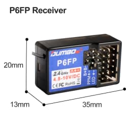 DUMBORC 2.4GHz Receiver P6F P6F(G) P6DC P6DC(G) P4FM(G) P4FM P6FP P10F P10F(G) Receiver with Gyro/without Gyro For RC Car Boat