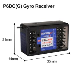 DUMBORC 2.4GHz Receiver P6F P6F(G) P6DC P6DC(G) P4FM(G) P4FM P6FP P10F P10F(G) Receiver with Gyro/without Gyro For RC Car Boat