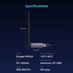 SONOFF Dongle Plus MG24 Zigbee Thread USB Dongle EFR32MG24 New-Powerful Chip Max 4.5dBi High-Gain Antenna Aluminum Zigbee2MQTT