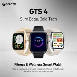 Zeblaze GTS 4 Voice Calling Smart Watch 1.94" HD AMOLED Display 100+ Sports Modes Heart Rate SpO2 Health Monitoring Smartwatch