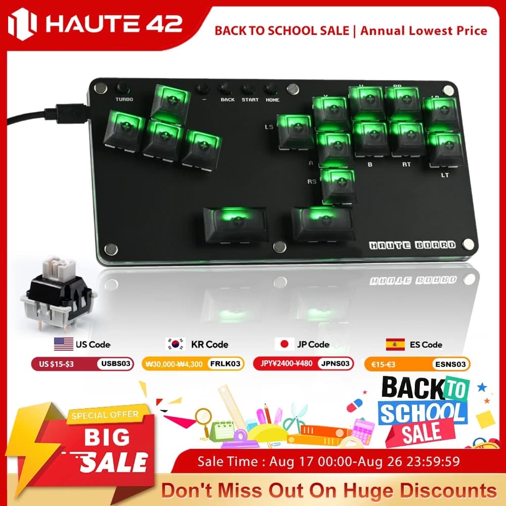 Haute42 Fightstick Hitbox Leverless Controller Mini Stickless Arcade Stick For PC /Ps3/ Ps4 /Switch Arcade Hitbox Controller