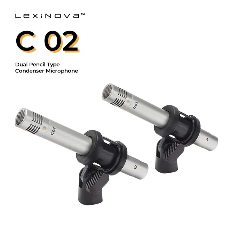 C02 Condenser Small-Diaphragm Suspension Microphone Pencil Type Mic with Shockproof Clip Piano Recording C02 Audio Instrument