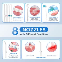 Home Water Flosser, 10 Adjustable Pressures,600 ml Large Capacity,6 Home Nozzles Professional Oral Irrigator for Teeth Clean
