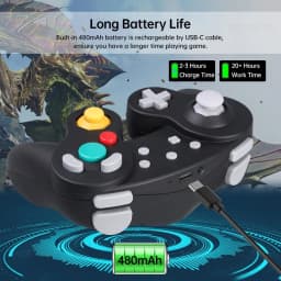 Support Bluetooth Gamecube Controller Compatible with Nintendo Switch 2 Gamepad For Steam/Andriod/PC Joystick with Turbo Functio