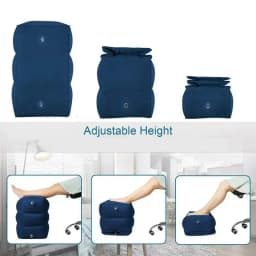 Inflatable Travel Footrest Pillow Adjustable Height Portable Leg Rest For Airplane Car Office