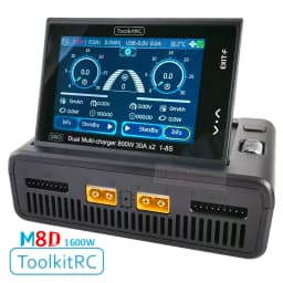 ToolkitRC M8D Smart Charger 2CH Touch Screen Dual Channel DC800W*2 30A 1-8S Lithium Battery Fast Charge RC Model Car FPV