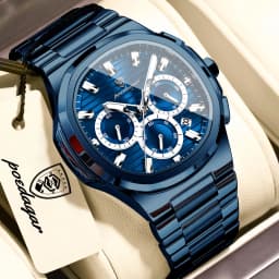 POEDAGAR Top Luxury Man Watch Waterproof Stainless Steel Luminous Men Clock Date Chronograph Quartz Business Men's Watches Reloj