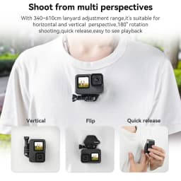 TELESIN Magnetic Camera Neck Holder Mount Hanging Bracket Quick Release for GoPro 12 11 10 Action 4 insta360 X3 Action Cameras