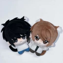 Anime Light Yagami L Plush Toys L.Lawliet Yagami Light Figure Cotton Doll Cute Cat Ear Plush Cos Toys Keychains Birthday Gifts