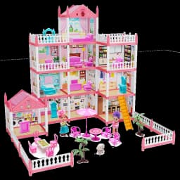 Popular Toy 3d Assembly Diy Mini Toy House Accessories Villa Princess Castle Led Lights Girl Birthday Gift Assembly Toy House