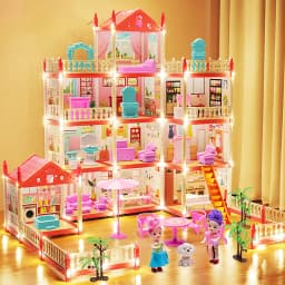 Popular Toy 3d Assembly Diy Mini Toy House Accessories Villa Princess Castle Led Lights Girl Birthday Gift Assembly Toy House
