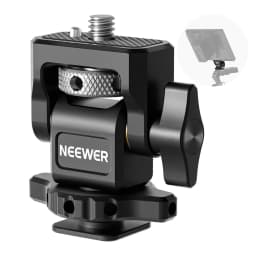 NEEWER DSLR Camera Clamp Adjustable Monitor Mount with Cold Shoe Anti Twist 1/4" Screw for Monitor Flash Light DIY Attachment