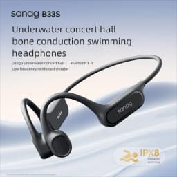 Sanag B33S Bone Conduction Bluetooth Earphones Open Ear IPX8 Swimming Headphones Choice 32GB Memory Wireless Headset MP3 Earbuds