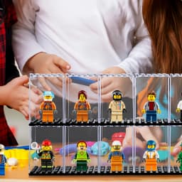 20 Pack Dustproof Display Boxes for Lego Minifigures Single Minifigure Storage Case for Collectors Black