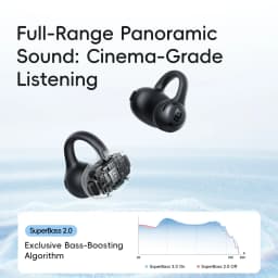 Baseus Bass BC1 Lite Open Ear Earbuds Clip-On Headphones Open-Ring Comfort with 2-Mic Clear Calls, IP55 Waterproof, 45H Playtime
