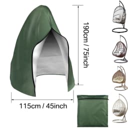 Patio Hanging Egg Chair Cover Waterproof 210D Heavy Duty Windproof Single/Double Swing Seat Chair Slipcover Garden Dust Protect