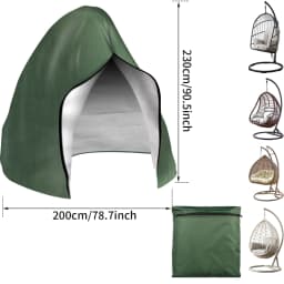 Patio Hanging Egg Chair Cover Waterproof 210D Heavy Duty Windproof Single/Double Swing Seat Chair Slipcover Garden Dust Protect