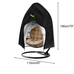 Patio Hanging Egg Chair Cover Waterproof 210D Heavy Duty Windproof Single/Double Swing Seat Chair Slipcover Garden Dust Protect
