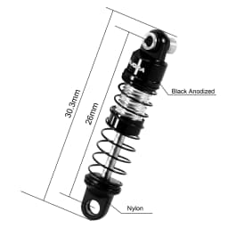 INJORA Aluminum 26mm Oil Shocks for 1/30 Axial SCX30