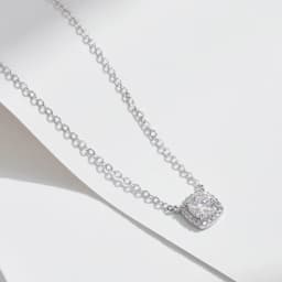 MODIAN Square & Round Halo Moissanite 925 Sterling Silver Pendant Necklace D Color VVS1 Lab Diamond Necklace For Women Jewelry
