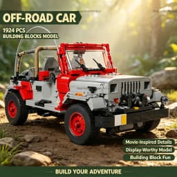 1924PCS Exploration Off‑Road Building Blocks Set Epic Movie‑Inspired Collectible Car Model Premium Gifts for Block Enthusiasts
