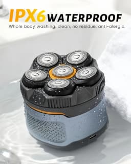 Upgraded Head Shaver for Bald Men, Cordless Electric Razor, 6 Dual Track Rotary Blades, Waterproof Wet/Dry, Men's Rotary Shaver