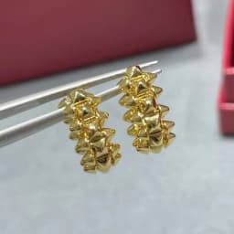 925 Silver Gold-Plated Women's Willow Nail Earrings Fashionable Classic Luxurious Exquisite Jewelry for Ladies