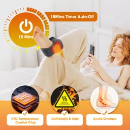 Electric Foot Massager Heated Vibration Cordless Ankle Wrap Portable Leg Care Relaxation Pad For Home Office Women Seniors