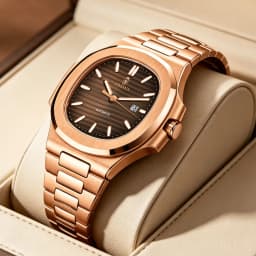 Luxury AIMANA Mens Automatic Watch Stainless Steel Strap Waterproof Luminous Date Calendar Rose Gold Nautilus Style Business Cas