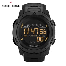 NORTH EDGE Mens Digital Watch Women Sportswatch Dual Time Running Pedometer Countdown Waterproof 50m Alarm Military Clock