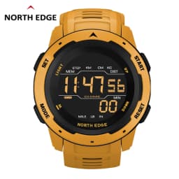 NORTH EDGE Mens Digital Watch Women Sportswatch Dual Time Running Pedometer Countdown Waterproof 50m Alarm Military Clock