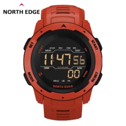 NORTH EDGE Mens Digital Watch Women Sportswatch Dual Time Running Pedometer Countdown Waterproof 50m Alarm Military Clock