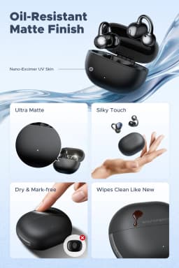SoundPEATS POP Clip2 Ear Clip Earbuds Open Ear Wireless Earphones Bluetooth 6.0 Hi-Res LDAC Audio Clip On Sports Headphones UU2