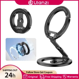 Ulanzi MA02 MagLock Dual Magnetic Phone Stand Foldable Magsafe Phone Holder with 1/4" Screw for Iphone 16 15 Android Phone Vlog