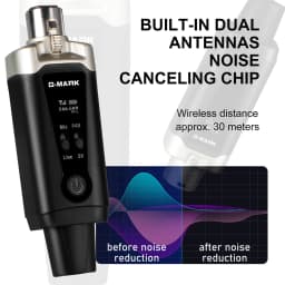 Wireless Transmitter System G-MARK GX1.1 UHF Microphone XLR Adapter 16 Channels Audio Receiver For 48V Phantom Power Condens