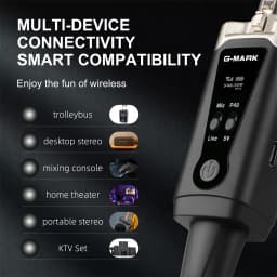 Wireless Transmitter System G-MARK GX1.1 UHF Microphone XLR Adapter 16 Channels Audio Receiver For 48V Phantom Power Condens