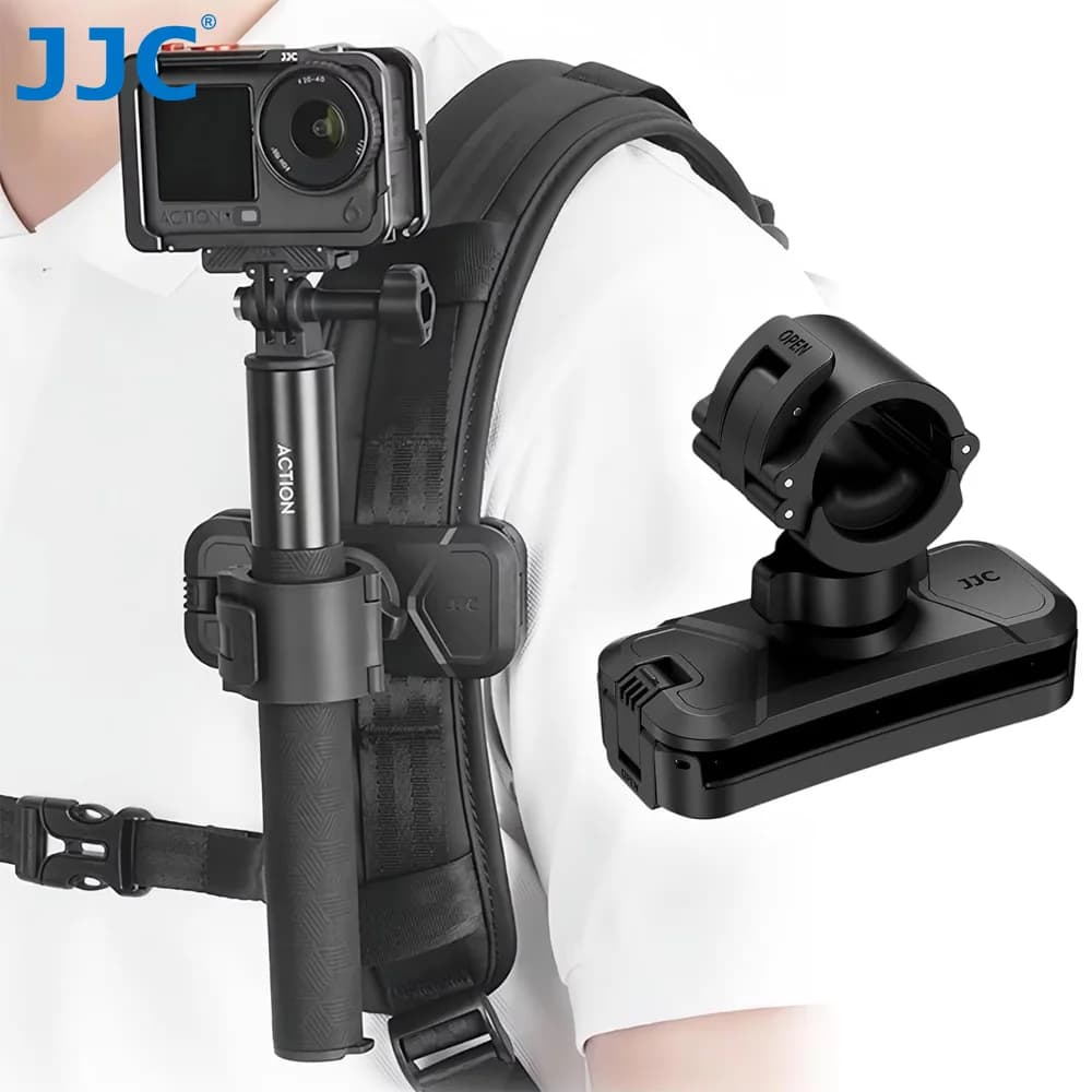 JJC Selfie Stick Holster Backpack Clip Mount for Insta360 X5 X4 ACE Pro 2 GO Ultra DJI Action 6 5 GoPro 13 12 11 Accessories