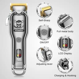 HATTEKER Professional Men's Hair Clipper USB Rechargeable Electric Cordless Beard Trimmer Barber Hair Cutting Machine