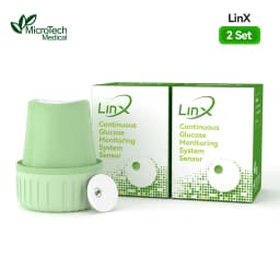 2PCS MicroTech LinX CGM 24/7 Glucose Monitoring 15-Day Real-Time Continuous Glucose Monitor No Finger Pricking