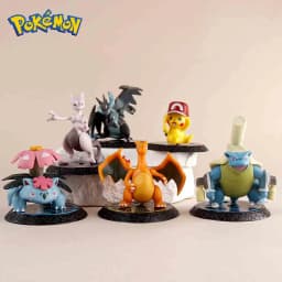 Pokemon 6 Pcs/Set Anime Figure Pikachu 6-7cm Figure Charizard Blastoise Squirtle Bulbasaur Action Figures Model toys Gifts