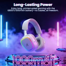 Attack Shark G800 2.4G Wireless Gaming Headset,Bluetooth 5.3,7.1 Surround Sound, Detachable Mic,1000mAh,RGB Headphones for PC/PS